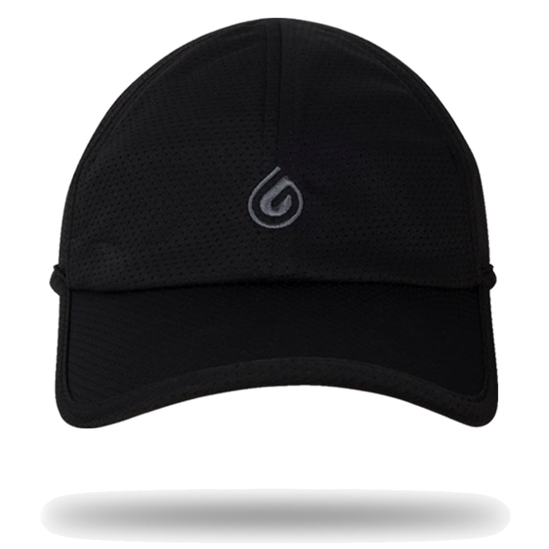 The Hat 2.0, Tri-Layer EvapoCOOL Design, Cooling, Moisture-Wicking, Non-Glare Under Visor, Adjustable Cap for All Head Shapes Black