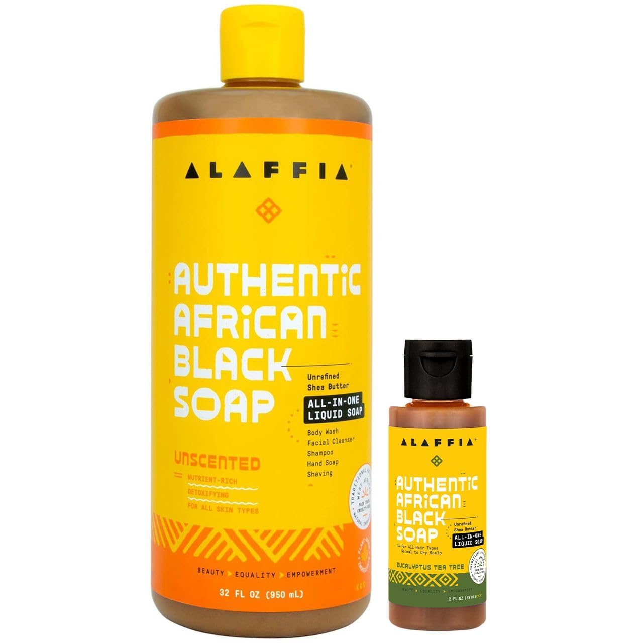 Alaffia, All In One Unscented African Black Soap, 32 Fl Oz