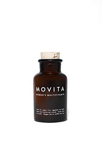 Movita Women's Daily Multivitamin - Whole Foods, Vitamins, and Minerals - Organic, Gluten-Free, & Non-GMO - Monthly Supply (Glass)