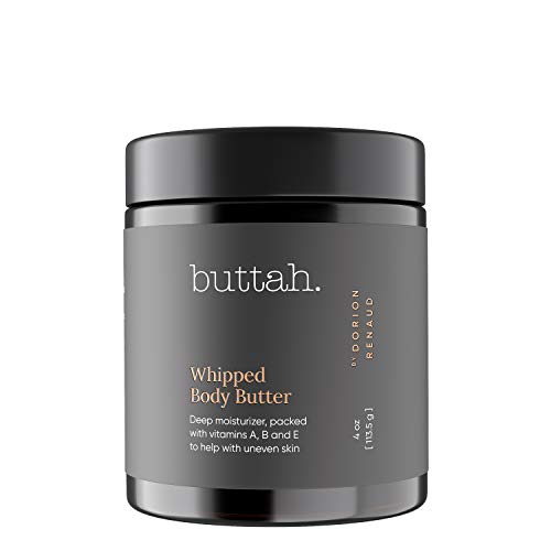 Buttah Skin by Dorion Renaud Whipped Body Butter 4oz - 100% All Natural & Organic (Solid) Pure Whipped Virgin Raw African Shea Butter - Body Moisturizer for Melanin Rich Skin - Black Owned Skincare