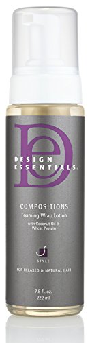 Design Essentials Compositions Non-Flaking Foaming Wrap Lotion for Smoothing, Molding, Styling Relaxed and Natural Hair with Coconut Oil & Wheat Protein for Luminous Shine-7.5oz - Duafe Beauty Collective