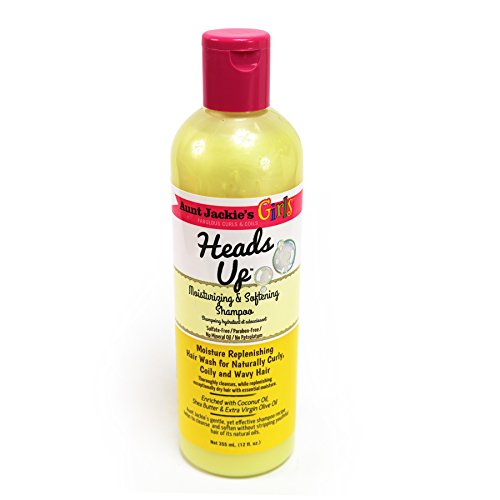 Aunt Jackie's Girls Heads Up Shampoo, Moisturizing and Softening Shampoo, Moisture Replenishing Hair Wash Great for Naturally Curly Hair, 12 Ounce Bottle - Duafe Beauty Collective