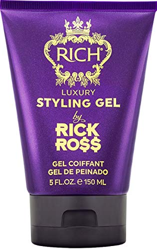 RICH by Rick Ross Luxury Styling Gel for Men with All Hair Types - Rejuvenating & Smoothing - Tames Frizz & Adds Shine - Medium hold, Glossy Finish, 5 Fl oz
