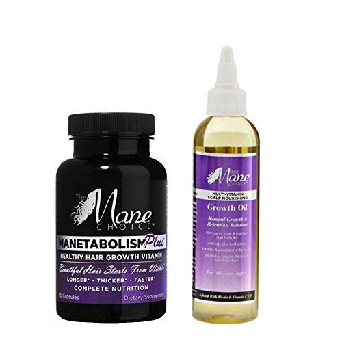 Mane Choice Manetabolism Vitamins (60 Capsules) and Growth Oli 4oz - Duafe Beauty Collective