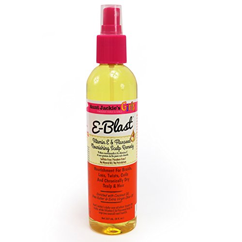 Aunt Jackie's Girls E-Blast, Enriched with Vitamin E and Flaxseed, Nourishing Scalp Remedy, Great for Chronically Dry Scalp and Hair, 8 Ounce Spray Bottle - Duafe Beauty Collective