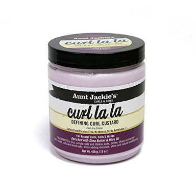 Aunt Jackie's Curl La La, Lightweight Curl Defining Custard, Creates Long Lasting Curly Hair with Mega-moisture Humectants, Enriched with Shea Butter and Olive Oil, 15 Ounce Jar - Duafe Beauty Collective