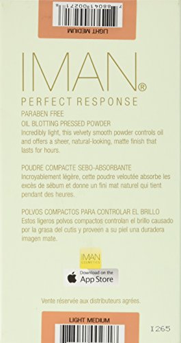 IMAN Cosmetics Perfect Response Oil-Blotting Pressed Powder, Light Skin, Light Medium - Duafe Beauty Collective
