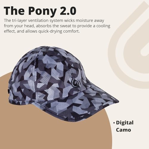 Gymwrap Pony 2.0 Sweat-Wicking Ponytail Hat for Women - Adjustable Baseball Cap for Running, Workouts, Tennis & Outdoors