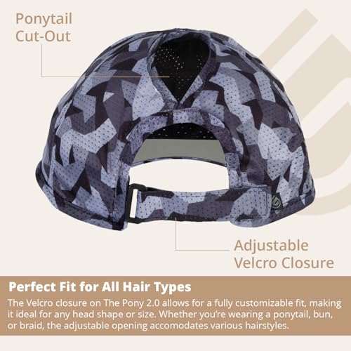 Gymwrap Pony 2.0 Sweat-Wicking Ponytail Hat for Women - Adjustable Baseball Cap for Running, Workouts, Tennis & Outdoors
