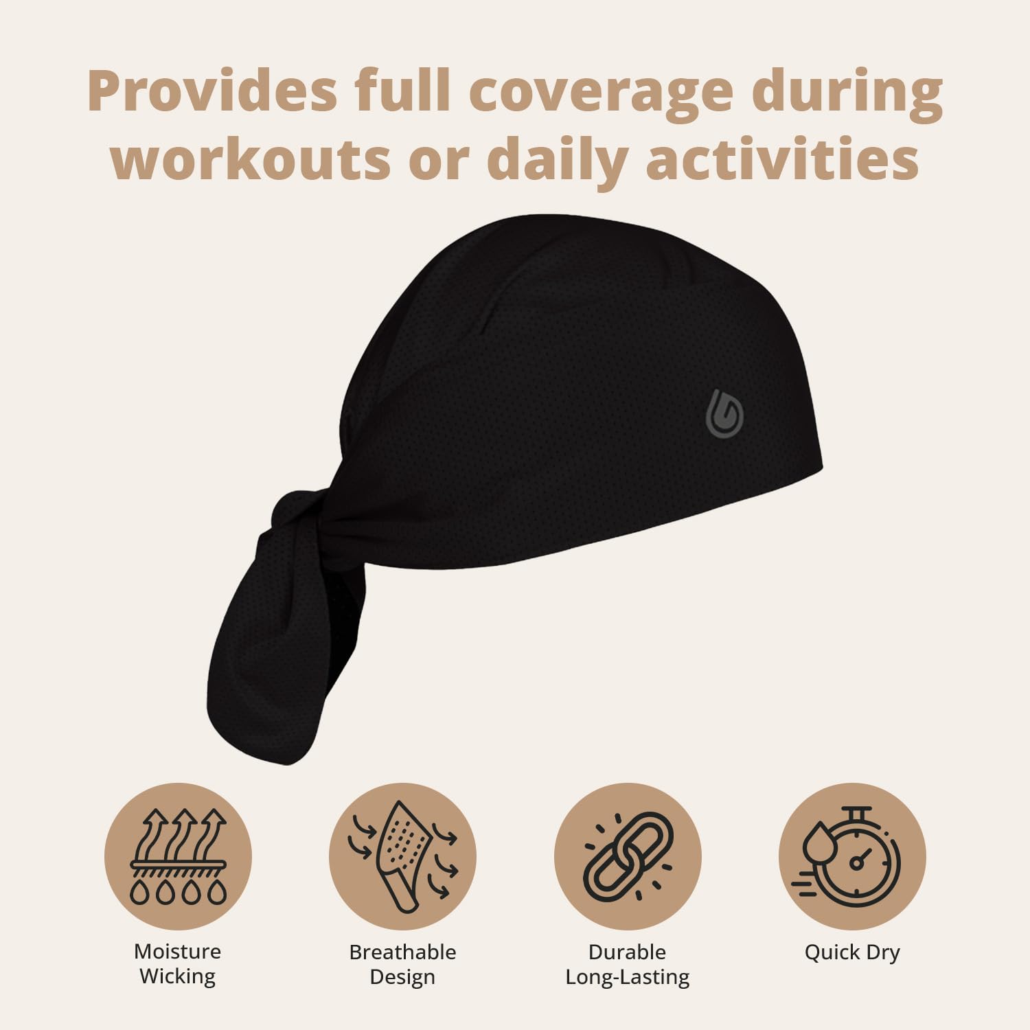 Full Triangle 2.0, Tri-Layer EvapoCOOL Ventilation Technology, Adjustable Tie Full Coverage Bandana, Moisture-Wicking, Cooling Headwrap