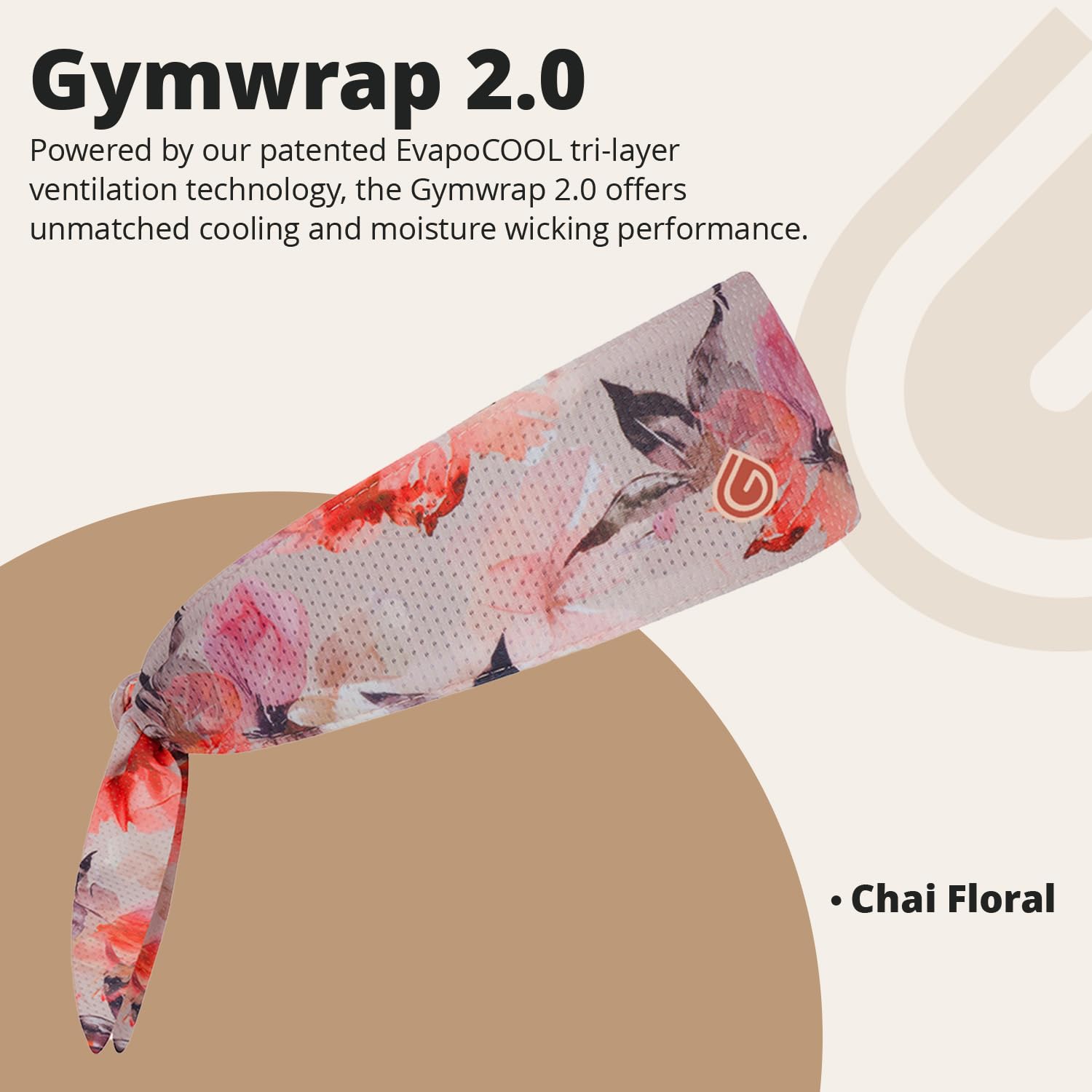 Gymwrap 2.0, Tri-Layer EvapoCOOL Ventilation Technology, Adjustable Tie Custom Fit, Moisture-Wicking, Cooling Headwrap