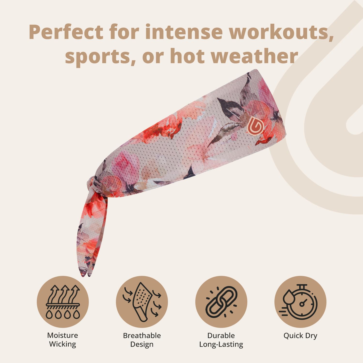 Gymwrap 2.0, Tri-Layer EvapoCOOL Ventilation Technology, Adjustable Tie Custom Fit, Moisture-Wicking, Cooling Headwrap