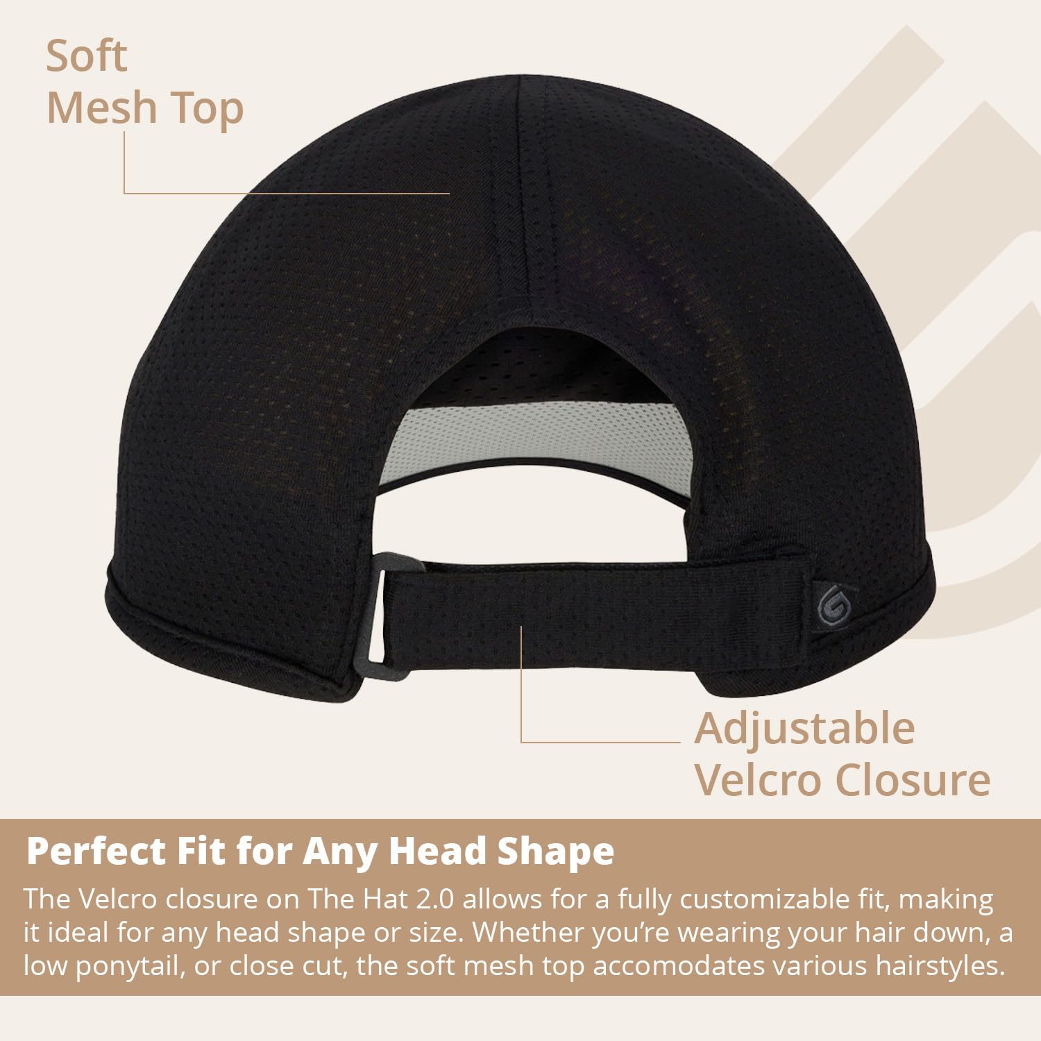 The Hat 2.0, Tri-Layer EvapoCOOL Design, Cooling, Moisture-Wicking, Non-Glare Under Visor, Adjustable Cap for All Head Shapes Black
