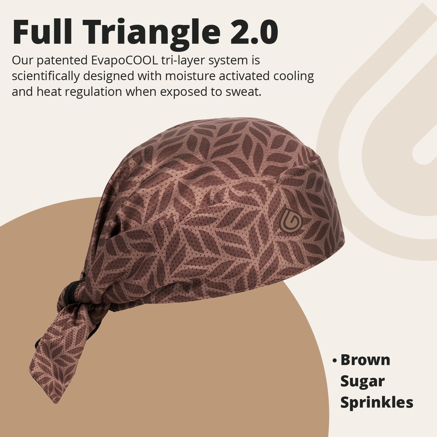 Full Triangle 2.0, Tri-Layer EvapoCOOL Ventilation Technology, Adjustable Tie Full Coverage Bandana, Moisture-Wicking, Cooling Headwrap