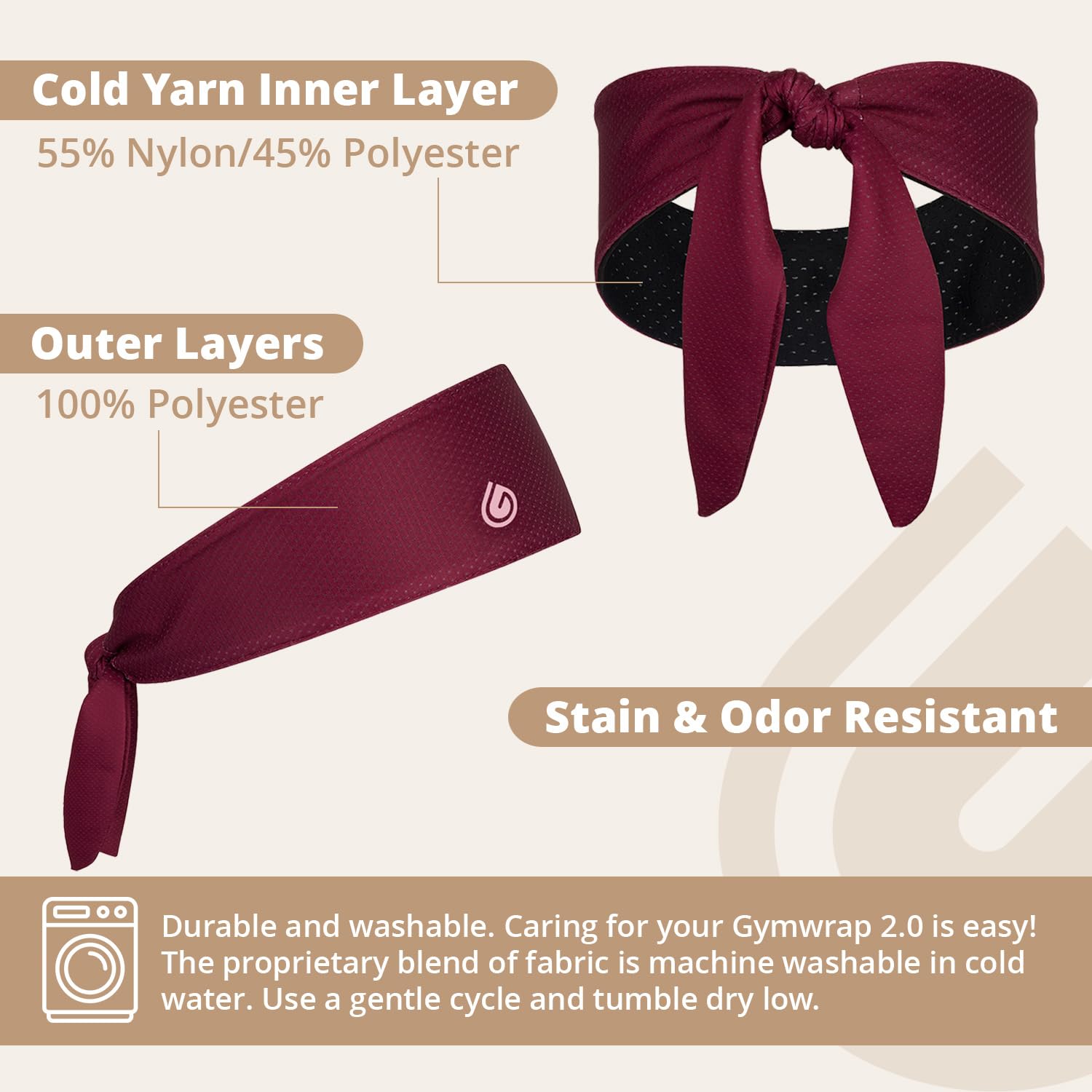 Gymwrap 2.0 by Gymwrap - Sweat-Wicking Workout Headband for Women & Men - Adjustable Headband for Sports, Running & Outdoors