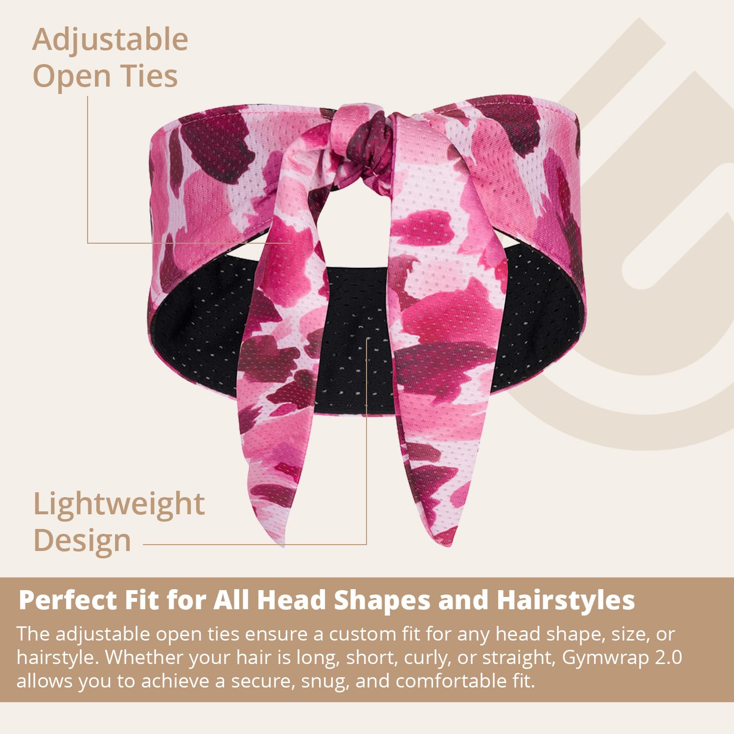Gymwrap 2.0 by Gymwrap - Sweat-Wicking Workout Headband for Women & Men - Adjustable Headband for Sports, Running & Outdoors
