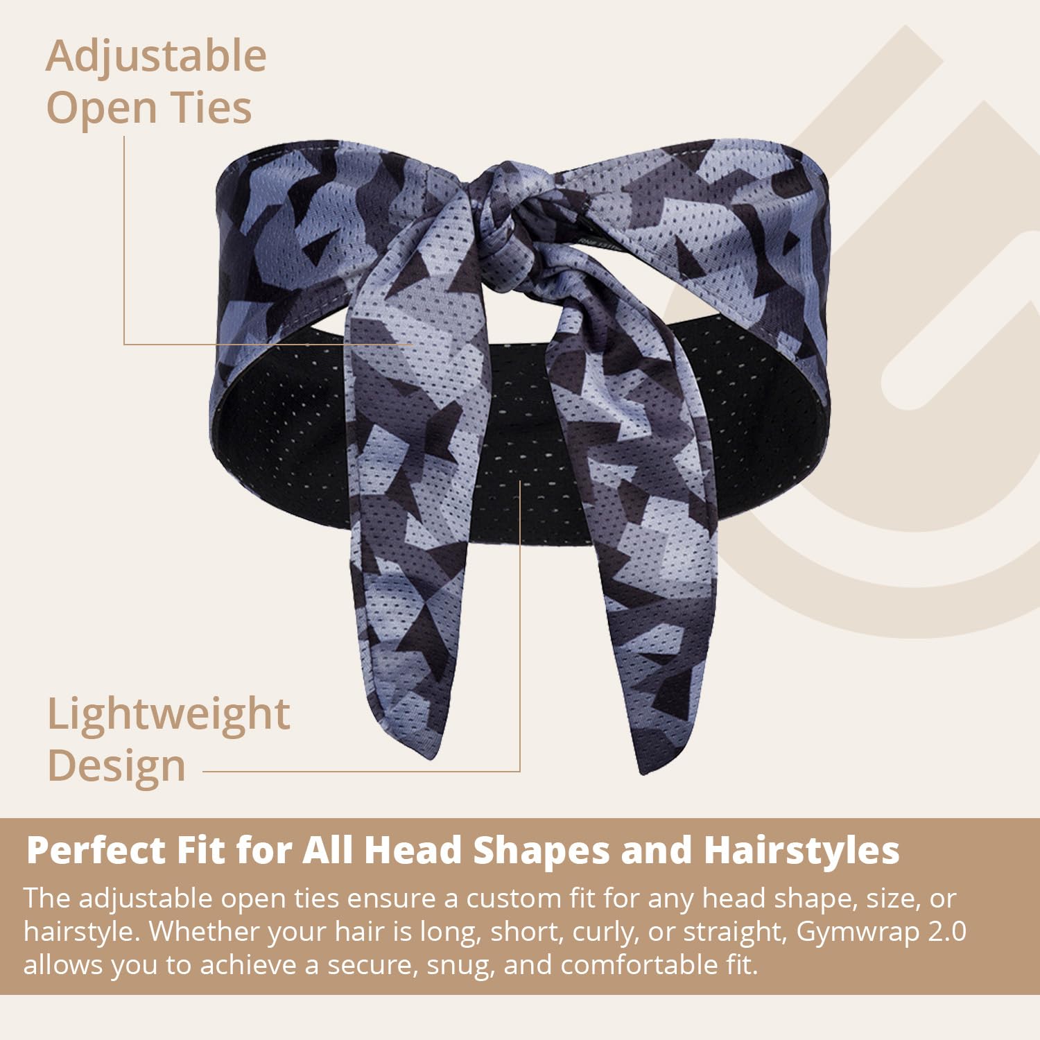 Gymwrap 2.0 by Gymwrap - Sweat-Wicking Workout Headband for Women & Men - Adjustable Headband for Sports, Running & Outdoors