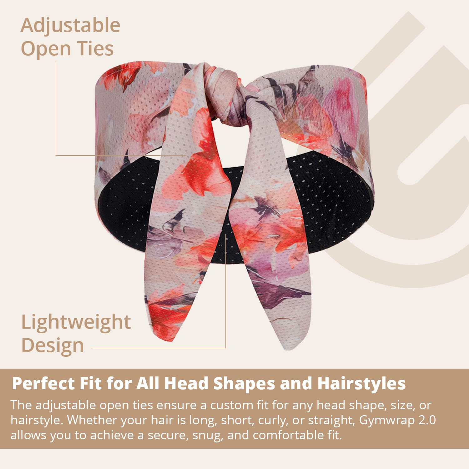 Gymwrap 2.0, Tri-Layer EvapoCOOL Ventilation Technology, Adjustable Tie Custom Fit, Moisture-Wicking, Cooling Headwrap