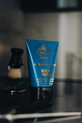 RICH by Rick Ross Luxury Aftershave Balm for Men with All Skin Types - Premium Aftershave Lotion - Soothes, Moisturizes & Calms Face to Prevent Razor Burns, 5 Fluid Ounces