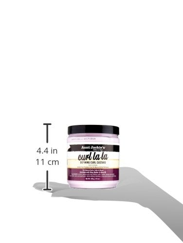 Aunt Jackie's Curl La La, Lightweight Curl Defining Custard, Creates Long Lasting Curly Hair with Mega-moisture Humectants, Enriched with Shea Butter and Olive Oil, 15 Ounce Jar - Duafe Beauty Collective