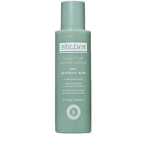 Bolden Nighttime Repair Serum with 10% Glycolic Acid | Fades Dark Spots & Discolorations to Reveal Clear & Healthy Skin | 1.7 Fl Oz