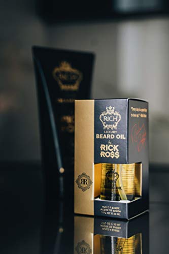 RICH by Rick Ross Luxury Beard Oil for Men With Jojoba & Castor Oil - Conditions & Softens Your Beard and Mustache - Reduces Beard Itch, 1 Fl Oz
