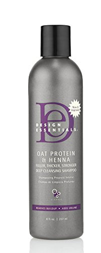 Design Essentials Oat Protein & Henna Deep Cleansing Shampoo for Fuller, Thicker, Stronger, Longer Hair-8oz. - Duafe Beauty Collective