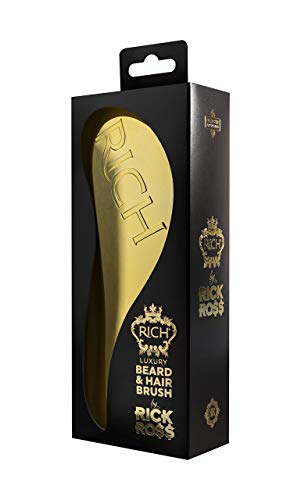 RICH by Rick Ross Luxury 2-piece Hair & Body Care Set for Men –Hair & Body Wash and Golden Beard & Hair Brush