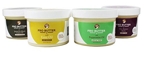 Fro Butter Emu Oil Hair Growth Treatment | Shea Butter, Virgin Coconut & Lavender Oil, Pumpkin Seeds & Nourishing Extracts | For Fast Hair Restoration, Split Ends, Damaged & Brittle Hair, Men & Women - Duafe Beauty Collective