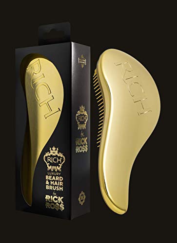 RICH by Rick Ross Luxury 2-piece Hair & Body Care Set for Men –Hair & Body Wash and Golden Beard & Hair Brush