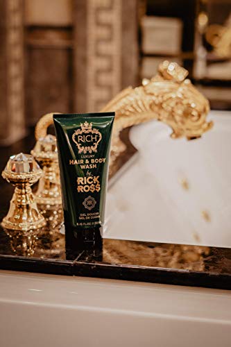 RICH by Rick Ross Luxury Hair & Body Wash 2-in-1 for Men with All Hair & Skin Types – Cleansing, Moisturizing & Hydrating for Both Hair and Skin, 8.45 Fl oz