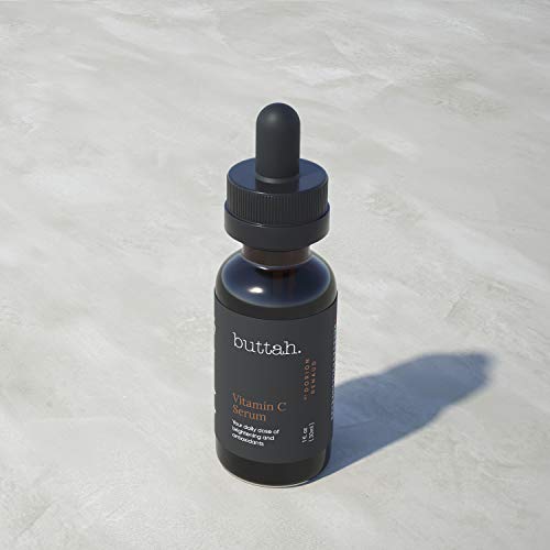 Buttah Skin Vitamin C Serum 1 FL oz e 30mL - For Face - Vitamin E - Ferulic Acid - Green Tea