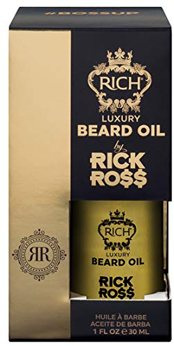 RICH by Rick Ross Luxury Beard Oil for Men With Jojoba & Castor Oil - Conditions & Softens Your Beard and Mustache - Reduces Beard Itch, 1 Fl Oz