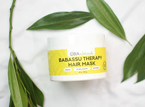 OBIA Naturals Babassu Therapy Hair Mask - Hydrating Deep Conditioner - Repairs Dry Hair, Damaged Hair, Textured Hair, Curly Hair, Natural Hair or Color Treated Hair After Shampoo - Sulfate-Free, Vegan, 8 Ounce