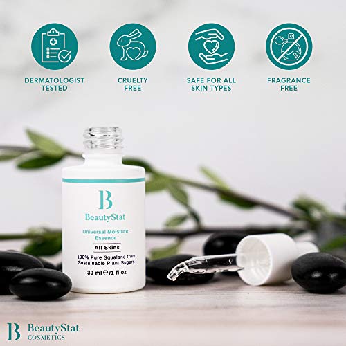BeautyStat Cosmetics Universal Moisture Essence, 100% Pure Squalane, Face Oil