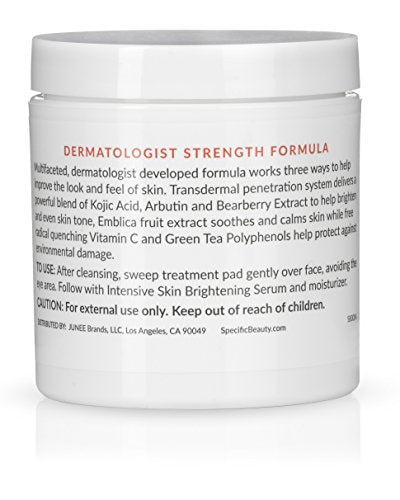 Specific Beauty Skin Brightening Pads, Skin Smoothing for more Even Texture & Tone- Dark Spot Fading Kojic Acid & Licorice 90 X 2 180 Pads