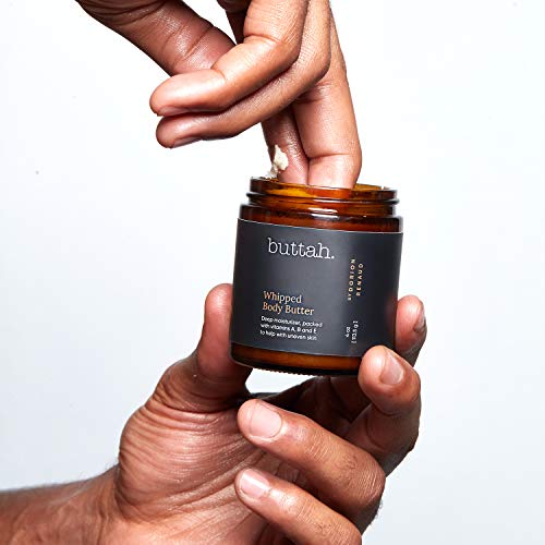 Buttah Skin by Dorion Renaud Whipped Body Butter 4oz - 100% All Natural & Organic (Solid) Pure Whipped Virgin Raw African Shea Butter - Body Moisturizer for Melanin Rich Skin - Black Owned Skincare