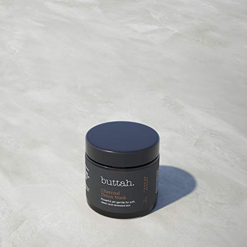 Buttah Skin Charcoal Detox Mask 1 fl oz e 30 mL - Activated Charcoal - African Butters - Rose Water - Detoxifying and deep cleansing mask for melanin rich skin - Black Owned Skincare