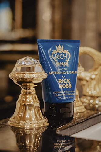 RICH by Rick Ross Luxury Aftershave Balm for Men with All Skin Types - Premium Aftershave Lotion - Soothes, Moisturizes & Calms Face to Prevent Razor Burns, 5 Fluid Ounces