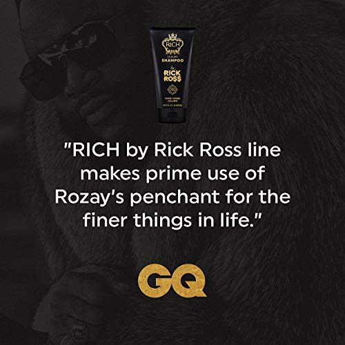 RICH by Rick Ross Luxury Shampoo for Men with All Hair Types - Clean, Soften & Moisturize Dry & Damaged Hair – Sulfate, Paraben & Mineral Oil Free, 8.45 Fl oz