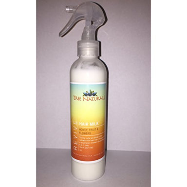 Tree Naturals Honey, Fruit & Flowers Hair Milk- Paraben Free- No Buildup- Silky Texture- Reduces Frizz- Detangler- Growth Aide- Refreshes & Defines Curls- Moisturizer- Cruelty Free- Made in USA- 8oz - Duafe Beauty Collective