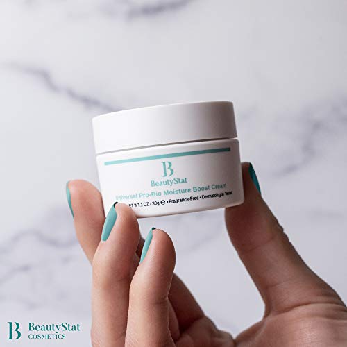 BeautyStat Universal Pro-Bio Moisture Boost Cream for Face - Moisturizer with Anti Aging & Wrinkle Ingredients for Day & Night: Hyaluronic Acid & Pomegranate Sterols - Dermatologist Tested - Created by a 20+ Year Skincare Veteran Cosmetic Chemist