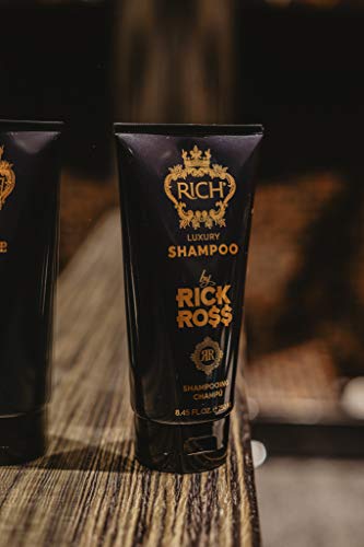 RICH by Rick Ross Luxury Shampoo for Men with All Hair Types - Clean, Soften & Moisturize Dry & Damaged Hair – Sulfate, Paraben & Mineral Oil Free, 8.45 Fl oz