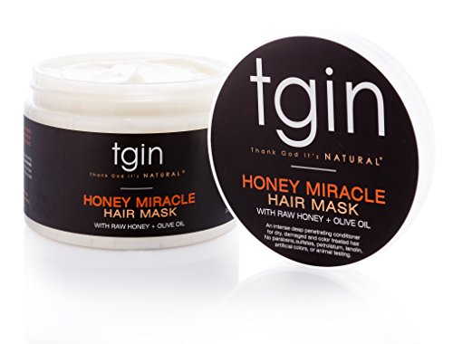 tgin Honey Miracle Hair Mask (12oz), Deep Conditioner for Natural Hair with Raw Honey & Olive Oil - Duafe Beauty Collective
