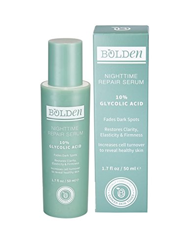 Bolden Nighttime Repair Serum with 10% Glycolic Acid | Fades Dark Spots & Discolorations to Reveal Clear & Healthy Skin | 1.7 Fl Oz
