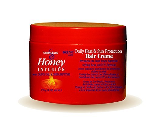 Strong Ends Honey Infusion With Olive Oil and Shea Butter Daily Sun & Heat Protection Hair Cream, 6 Ounce - Duafe Beauty Collective