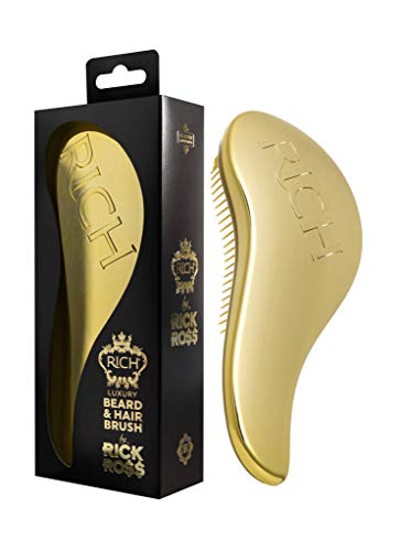 RICH by Rick Ross Luxury 2-piece Hair & Body Care Set for Men –Hair & Body Wash and Golden Beard & Hair Brush