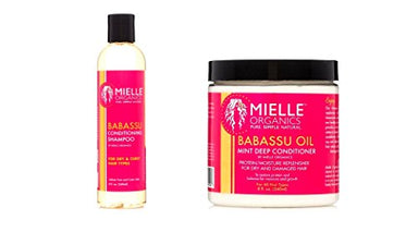 Mielle Organics Haircare Set ( Babassu Conditioning Shampoo 8 oz , Babassu Oil And Mint Deep Conditioner 8 oz ) - Duafe Beauty Collective