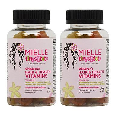 Mielle Tinys & Tots Children's Hair & Health Vitamin with Biotin 60 Gummies "Pack of 2" - Duafe Beauty Collective