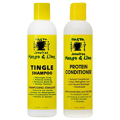 Jamaican Mango & Lime Tingle Shampoo & Protein Conditioner, 8 oz Duo - Duafe Beauty Collective